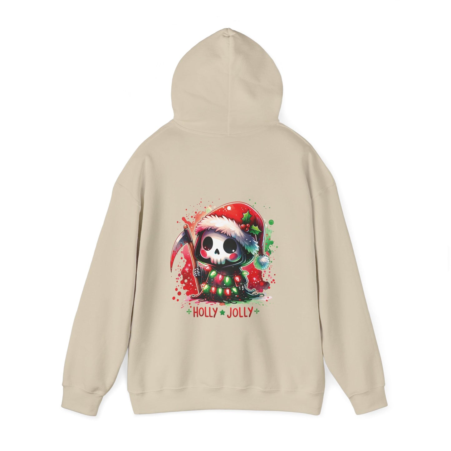 Holly jolly, Unisex Heavy Blend™ Hooded Sweatshirt (no side arm design)