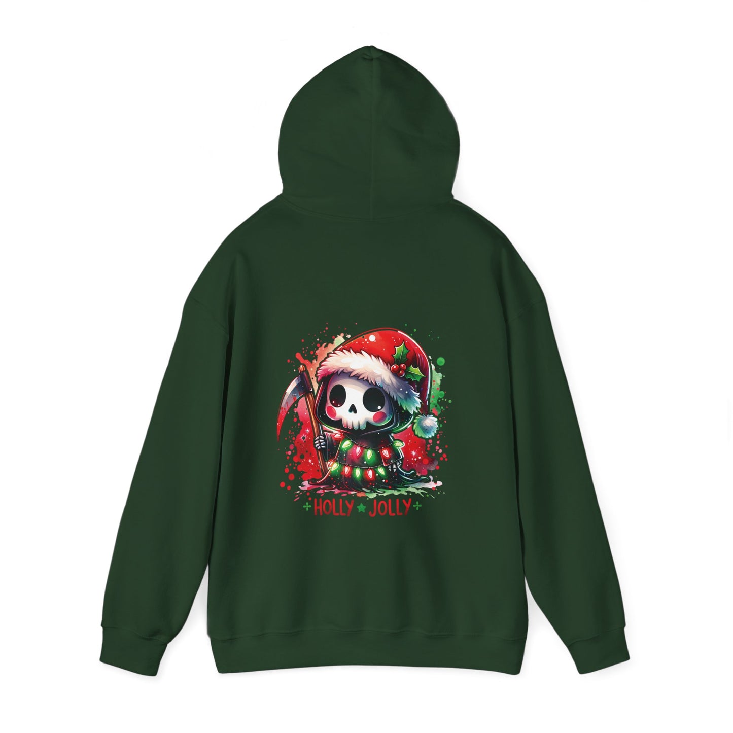 Holly jolly, Unisex Heavy Blend™ Hooded Sweatshirt (no side arm design)