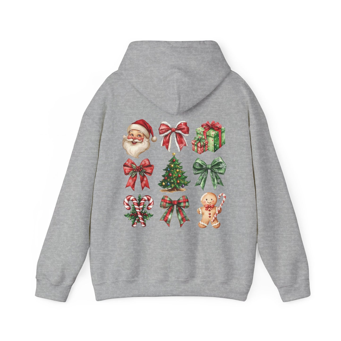 Christmas and bows ,  Unisex Heavy Blend™ Hooded Sweatshirt (no sleeve arm design)