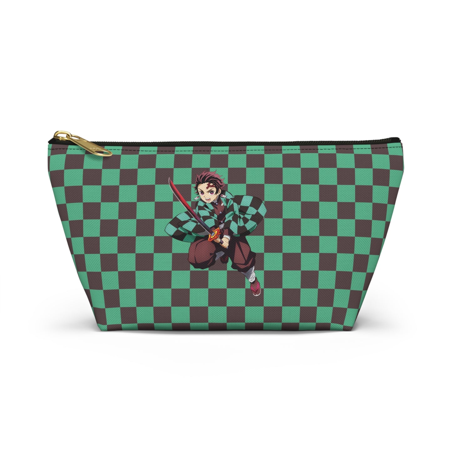 Black & green checkers   Accessory Pouch w T-bottoms