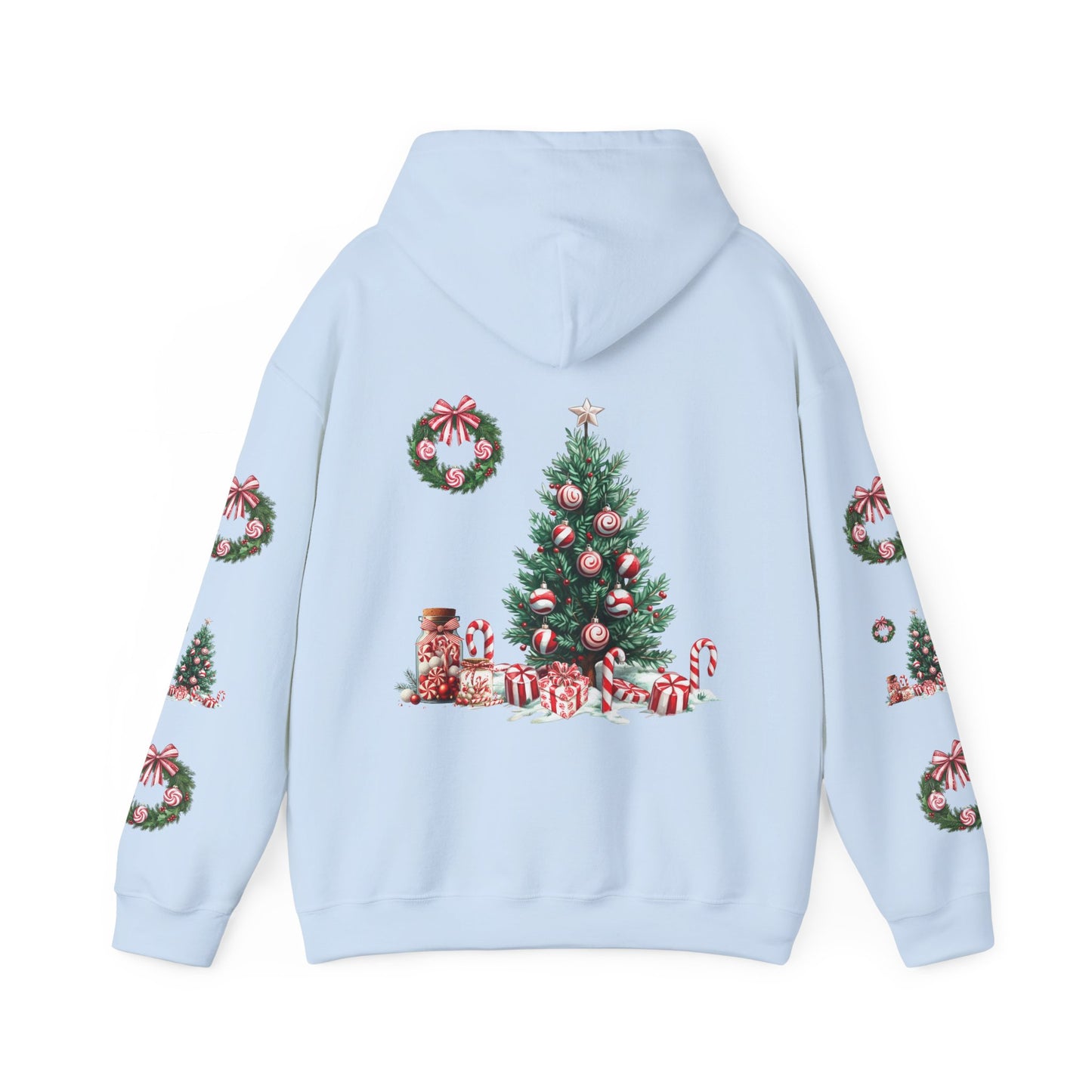 Peppermint Christmas,  Unisex Heavy Blend™ Hooded Sweatshirt (no side arm design)