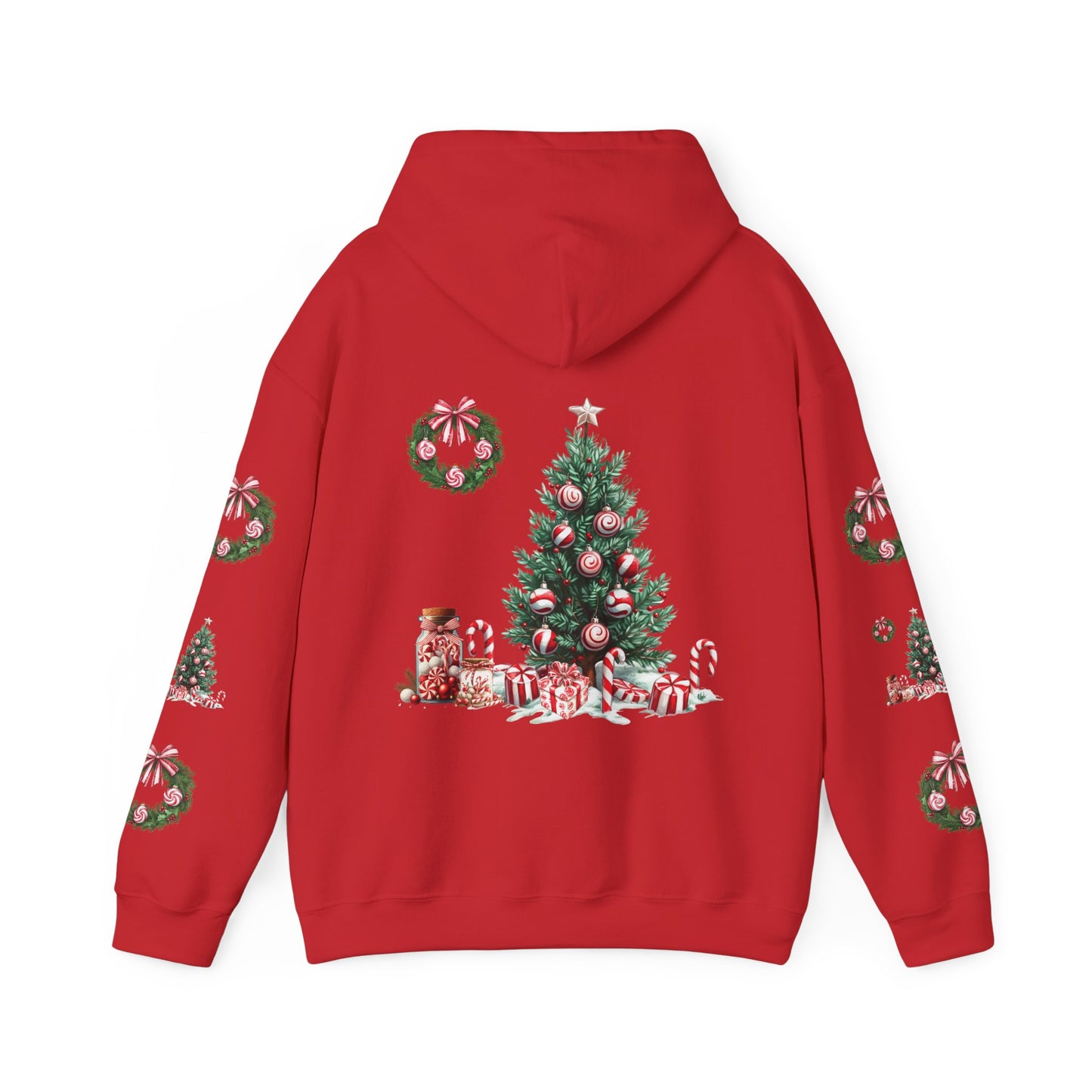 Peppermint Christmas,  Unisex Heavy Blend™ Hooded Sweatshirt (no side arm design)