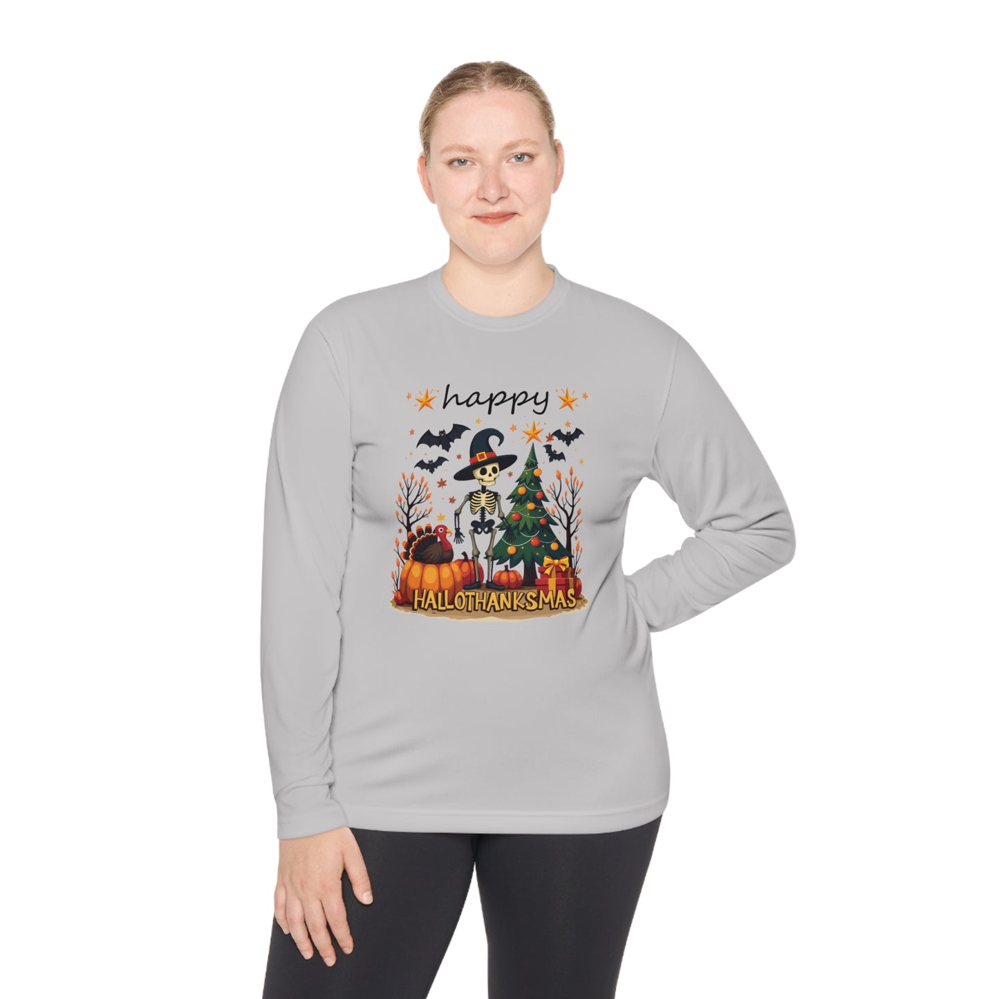 Happy hellothanksmas,  Unisex Lightweight Long Sleeve Tee