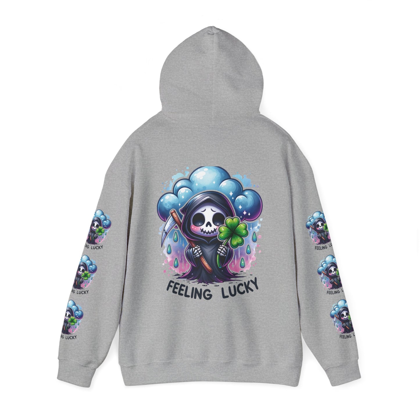 Feeling lucky,  Unisex Heavy Blend™ Hooded Sweatshirt (side arm design)