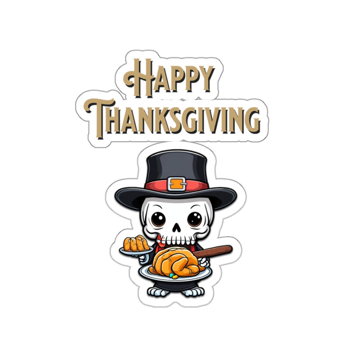 Happy thanksgiving, Kiss-Cut Stickers