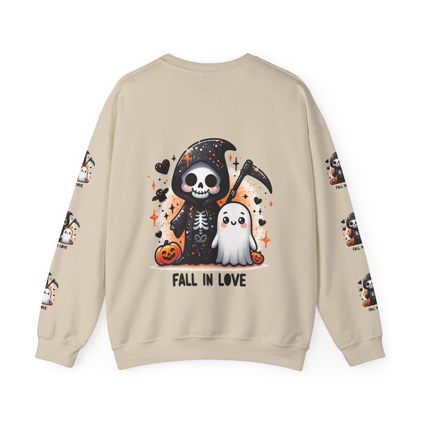 Fall in love, ™ Crewneck Sweatshirt ( sleeve design )