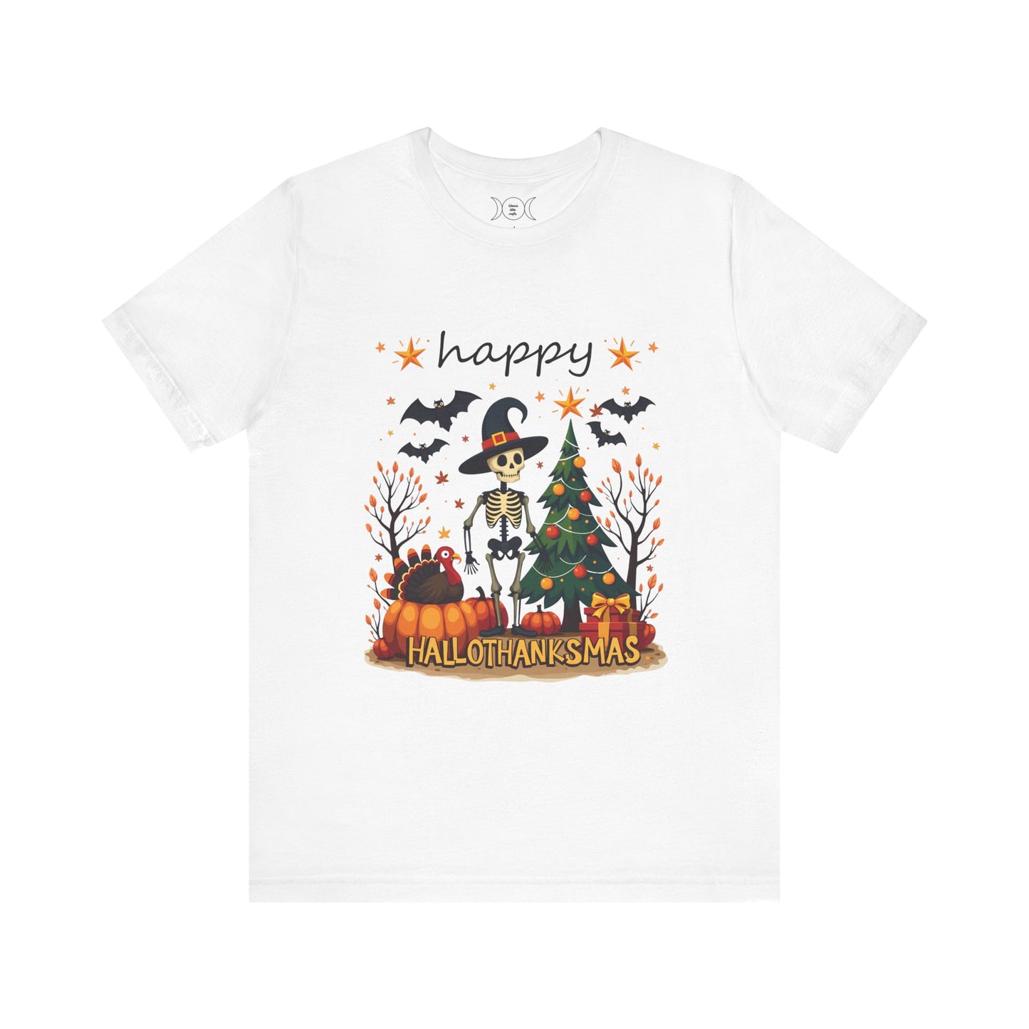 Happy hellothanksmas, , Unisex Jersey Short Sleeve Tee ( No sleeve design)