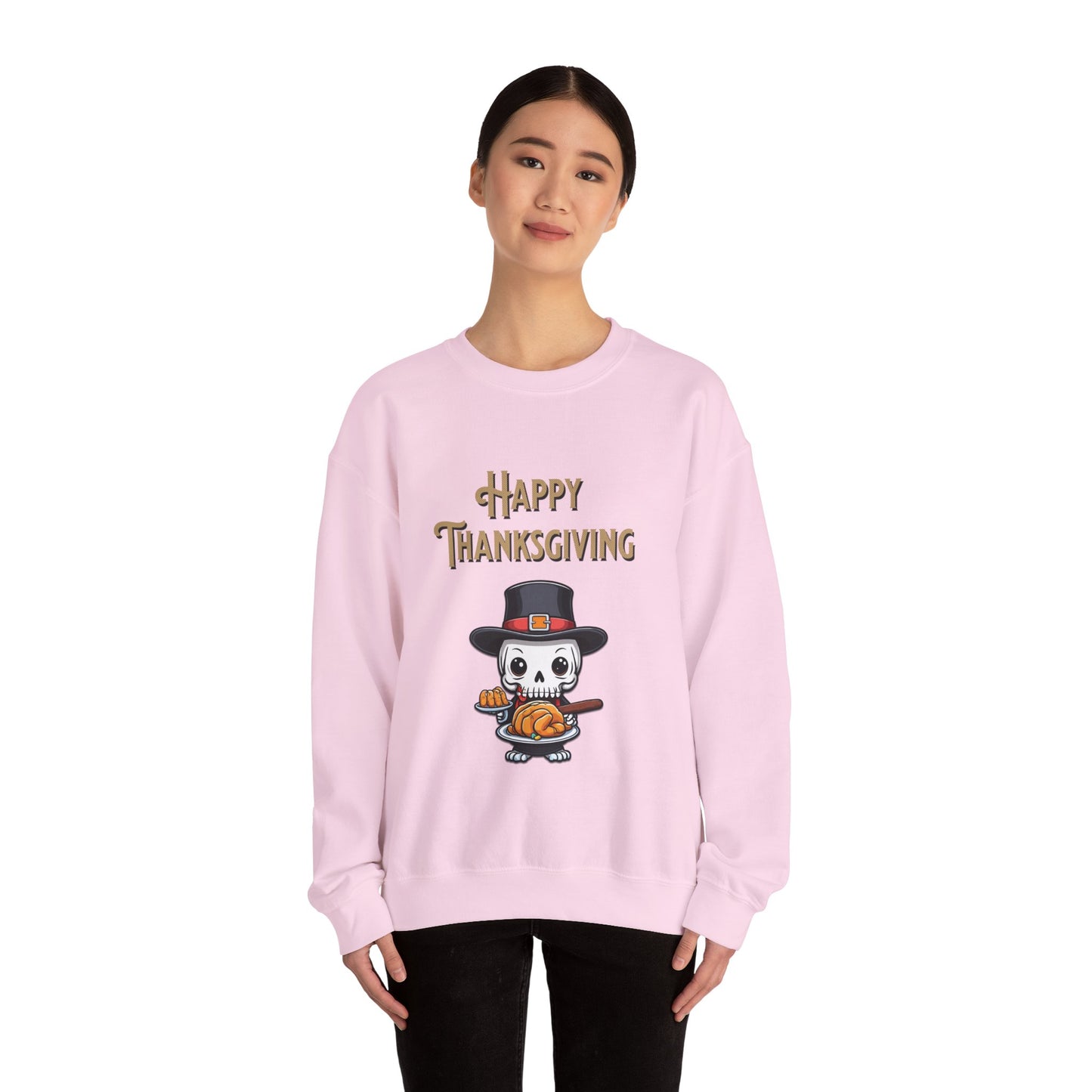 Happy thanksgiving, ™ Crewneck Sweatshirt ( sleeve design )