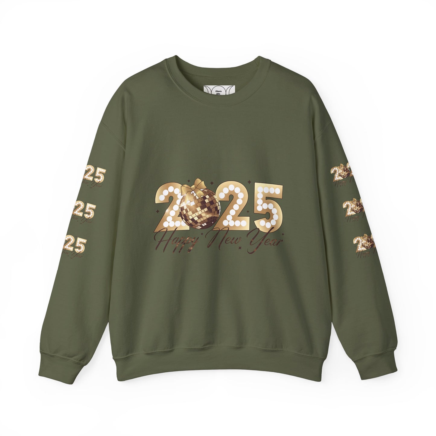 Happy year, Unisex Heavy Blend™ Crewneck Sweatshirt (sleeve design)