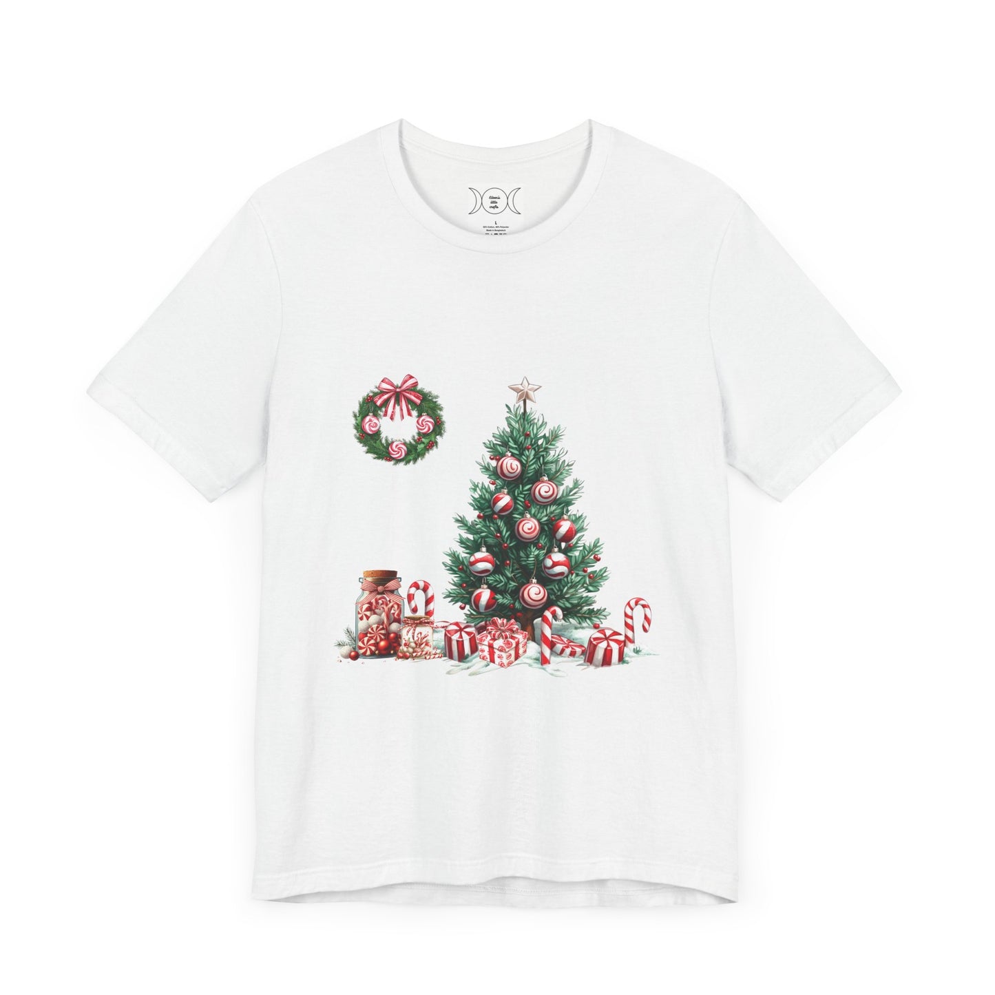 Peppermint Christmas, Unisex Jersey Short Sleeve Tee ( No sleeve design)