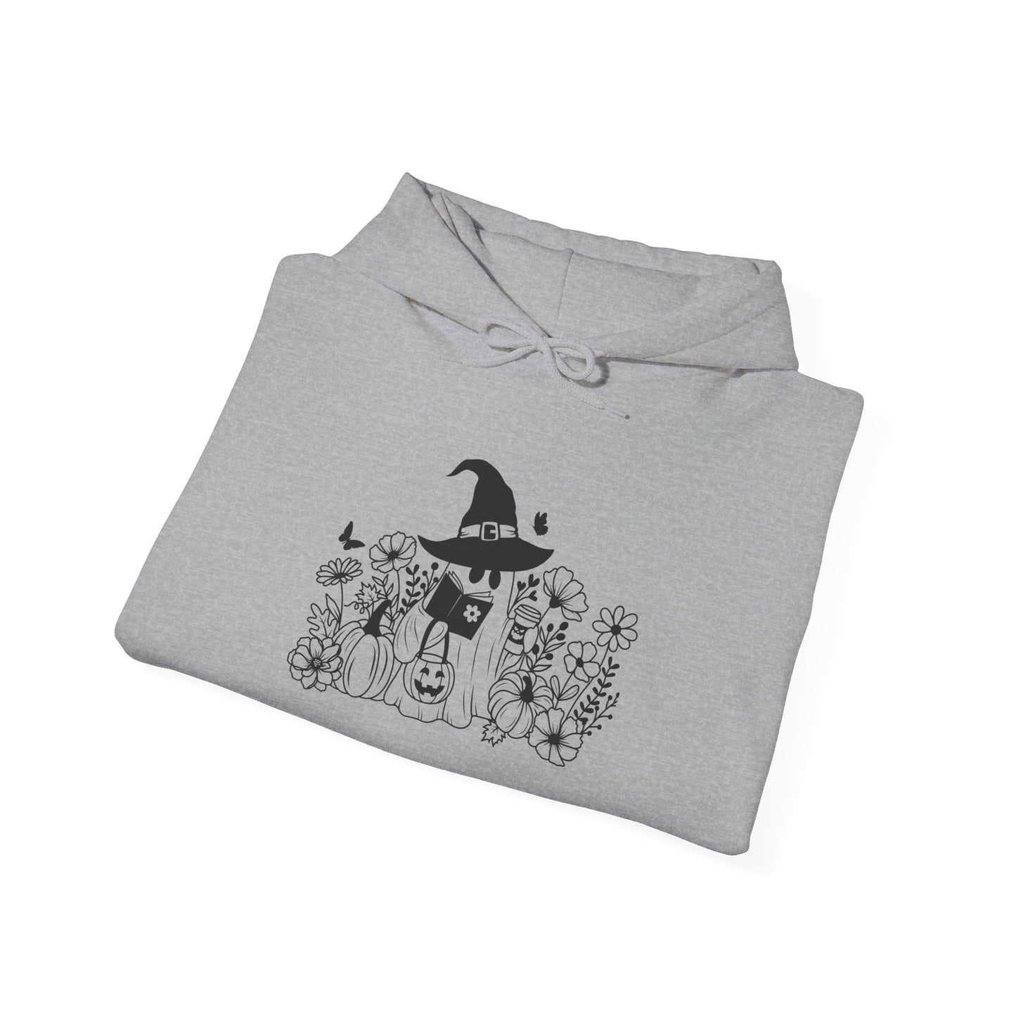 Cozy boo reading,  Unisex Heavy Blend™ Hooded Sweatshirt (sleeve design)