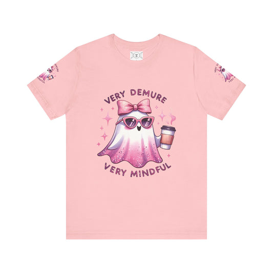 Very demure, Unisex Jersey Short Sleeve Tee (sleeve design)