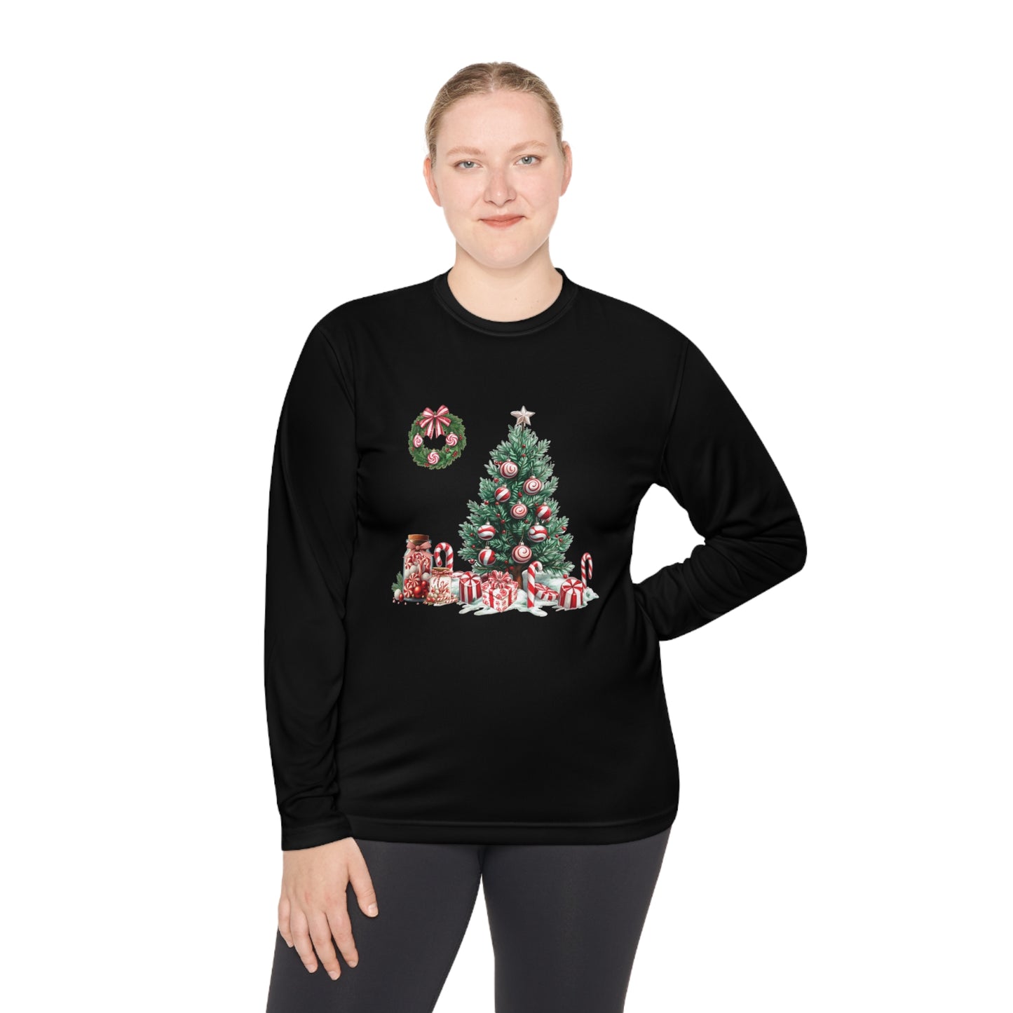 Peppermint Christmas,  Unisex Lightweight Long Sleeve Tee