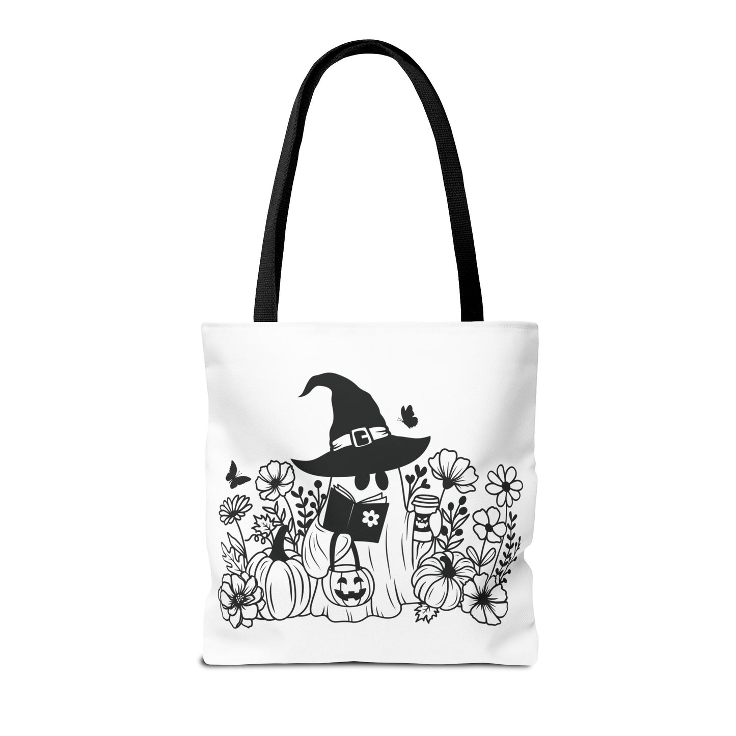 Cozy boo reading, Tote Bag (AOP)