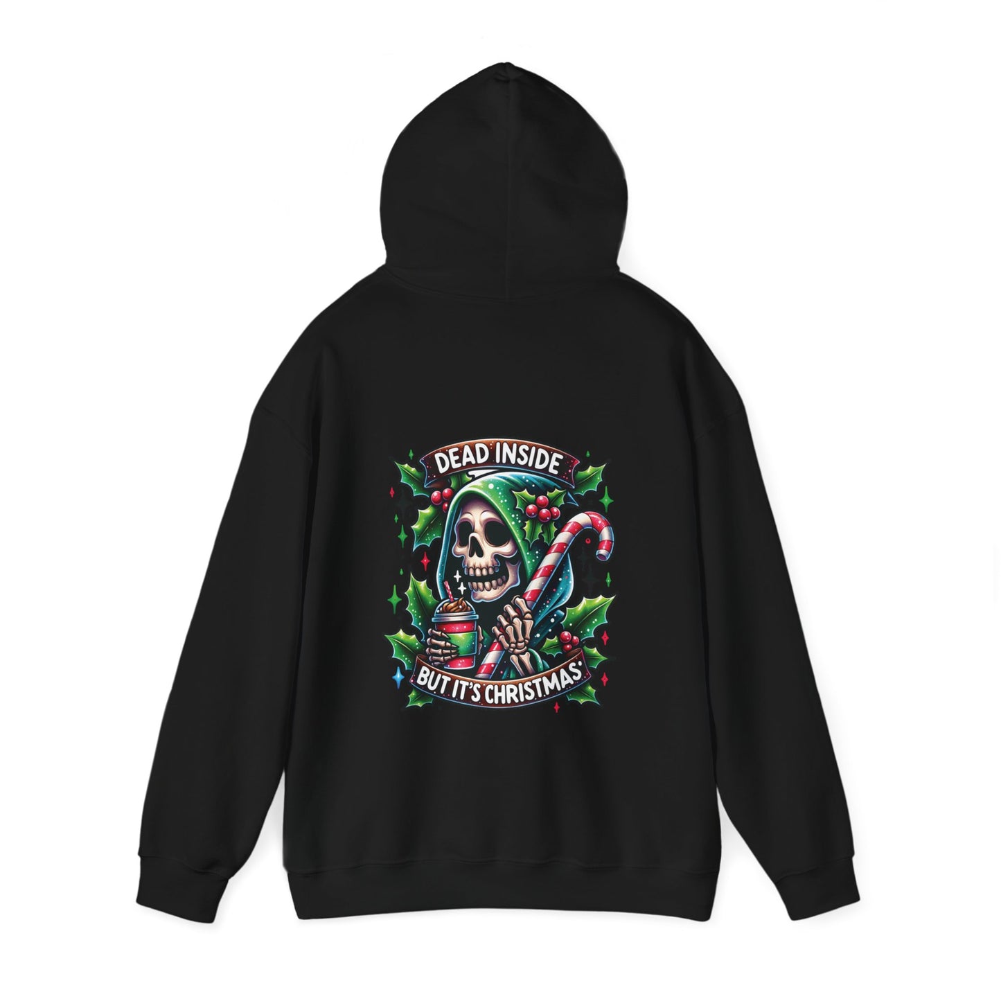 Dead inside but it’s Christmas,  Unisex Heavy Blend™ Hooded Sweatshirt (no sleeve arm design)