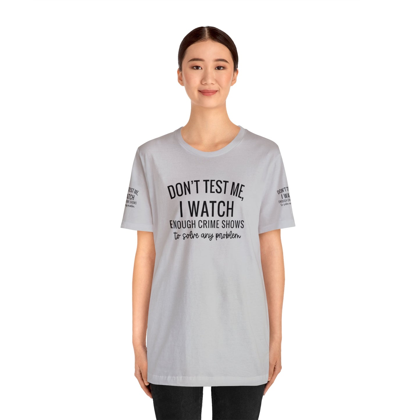 True crime watcher arm design, Unisex Jersey Short Sleeve Tee