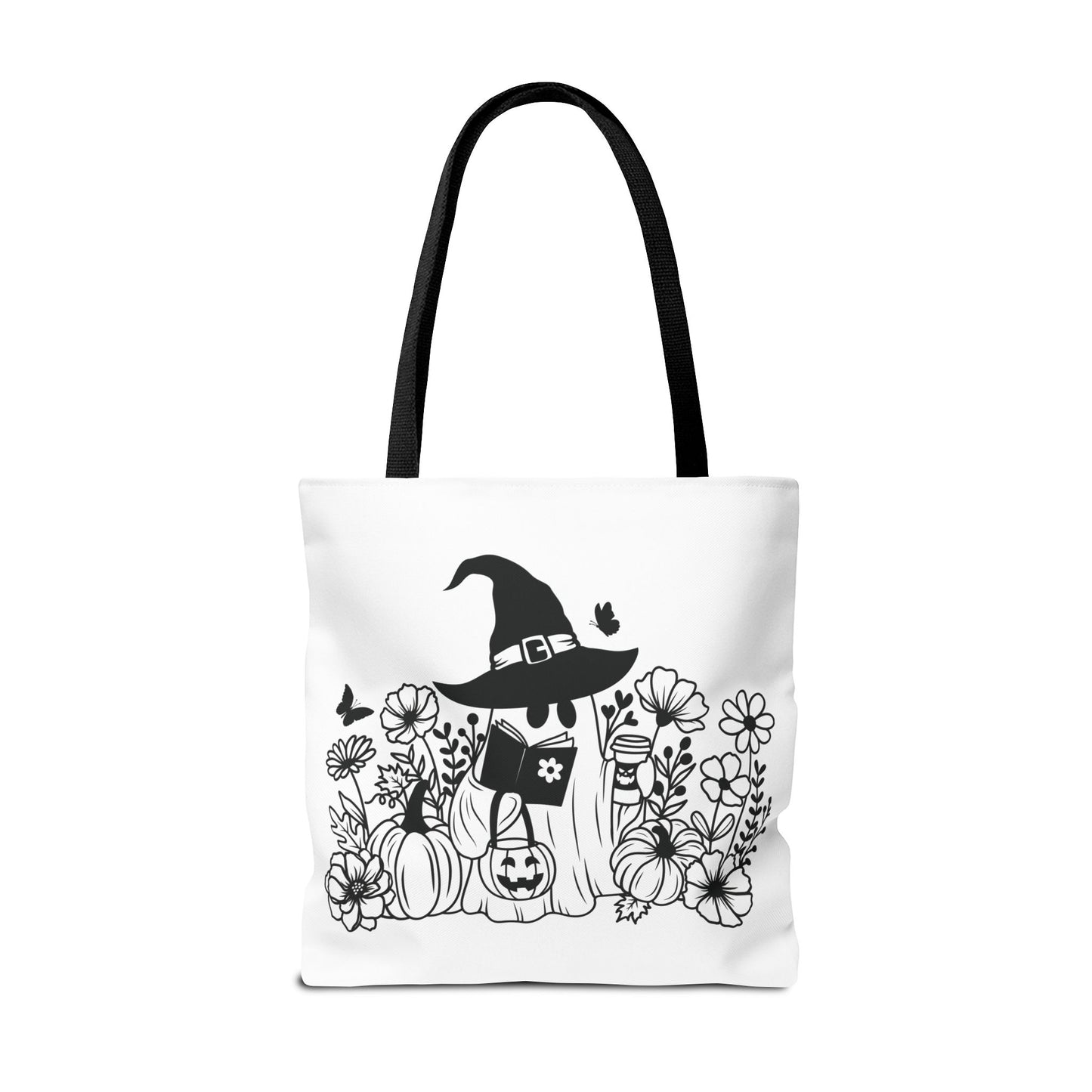 Cozy boo reading, Tote Bag (AOP)