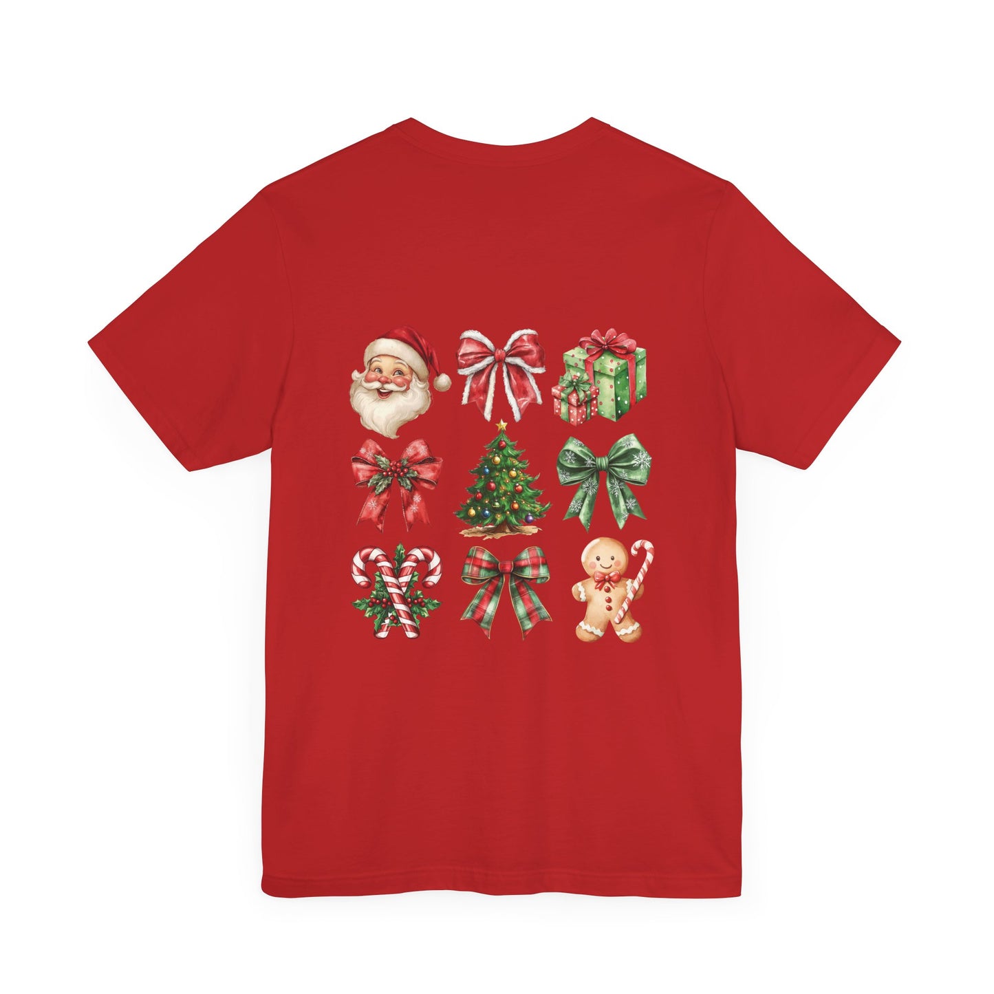 Christmas and bows , Unisex Jersey Short Sleeve Tee ( no sleeve design)