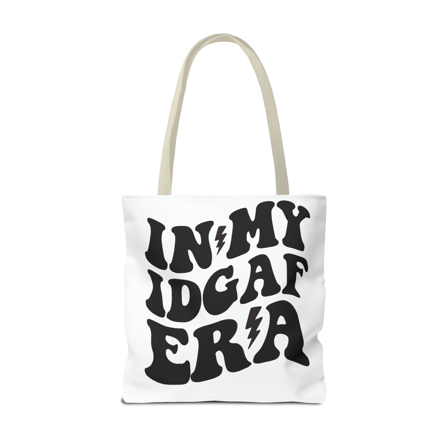 In my IDGAF era, Tote Bag (AOP)