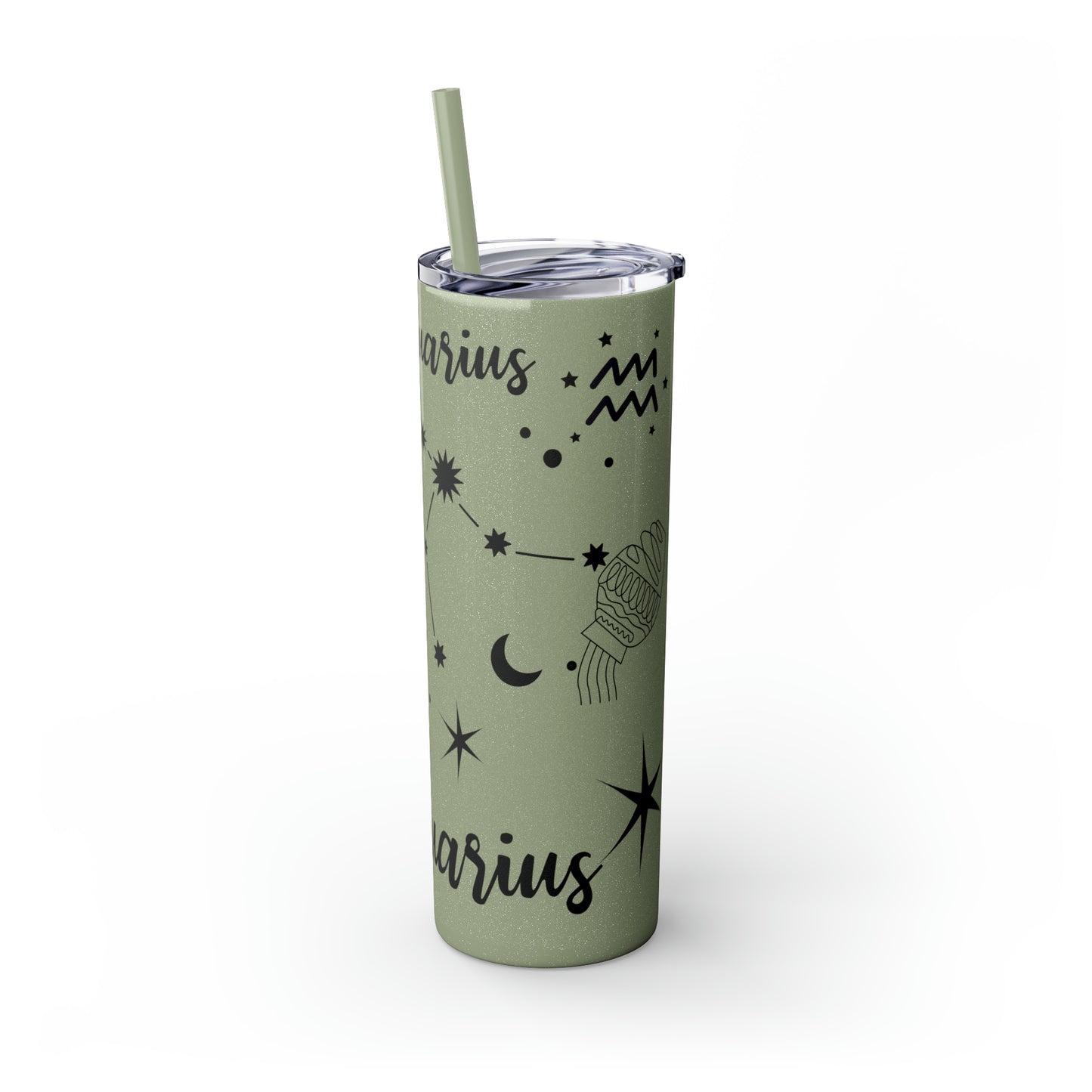 Aquarius, Skinny Tumbler with Straw, 20oz