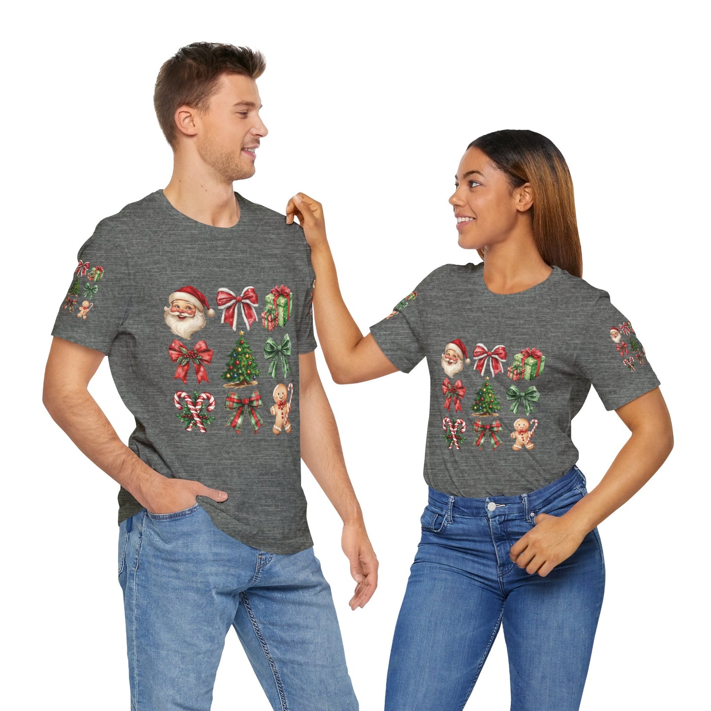 Christmas and bows, Unisex Jersey Short Sleeve Tee