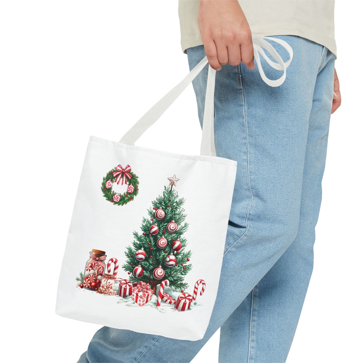 Peppermint Christmas, Tote Bag (AOP)