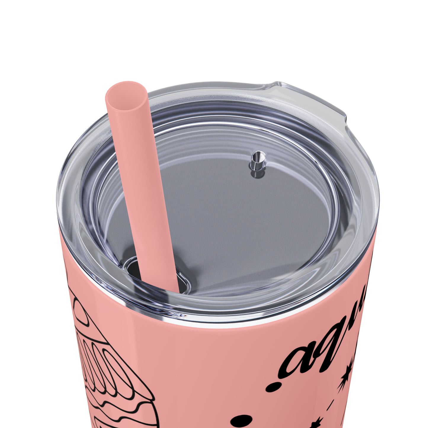 Aquarius, Skinny Tumbler with Straw, 20oz