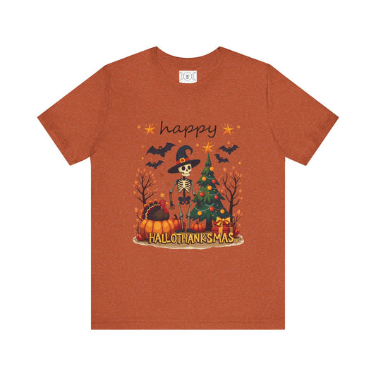 Happy hellothanksmas, , Unisex Jersey Short Sleeve Tee ( No sleeve design)