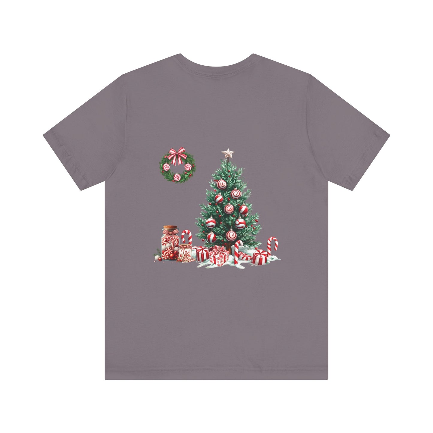 Peppermint Christmas, Unisex Jersey Short Sleeve Tee ( No sleeve design)