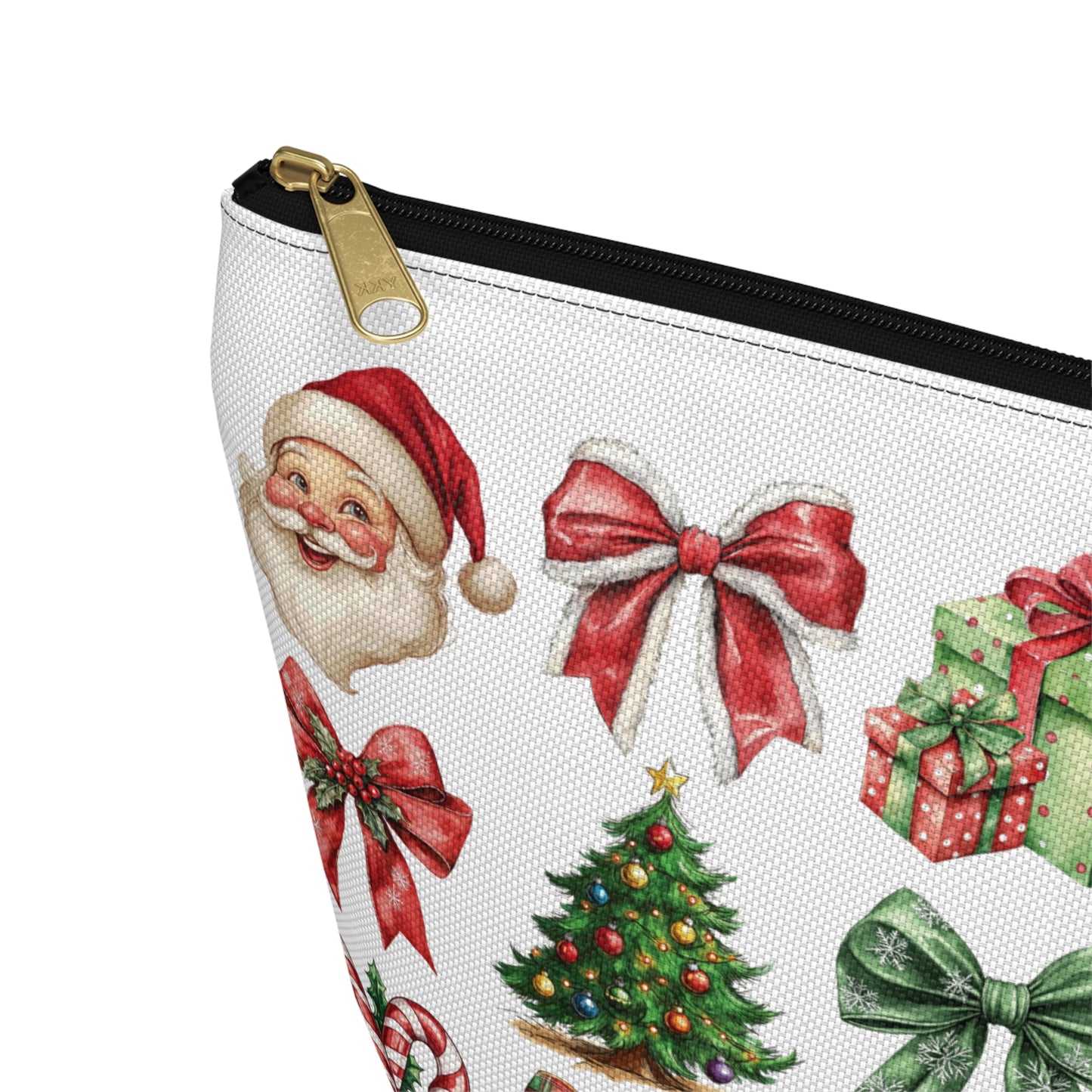 Christmas Football and bows,  Accessory Pouch w T-bottoms