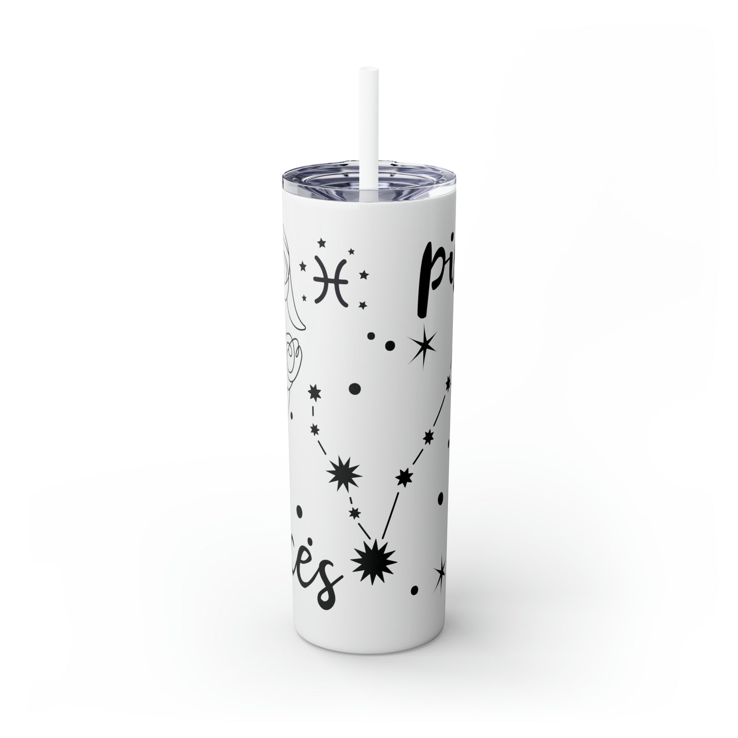 Pisces , Skinny Tumbler with Straw, 20oz