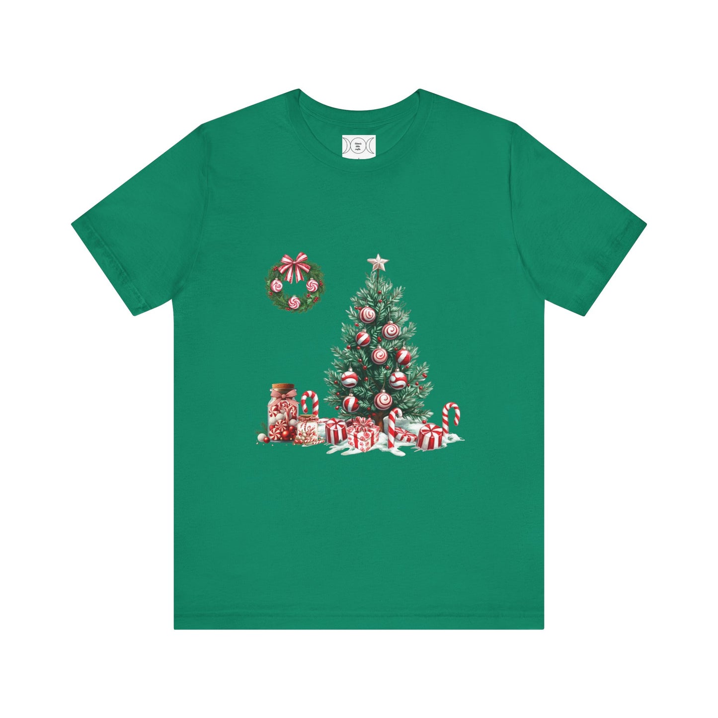 Peppermint Christmas, Unisex Jersey Short Sleeve Tee ( No sleeve design)