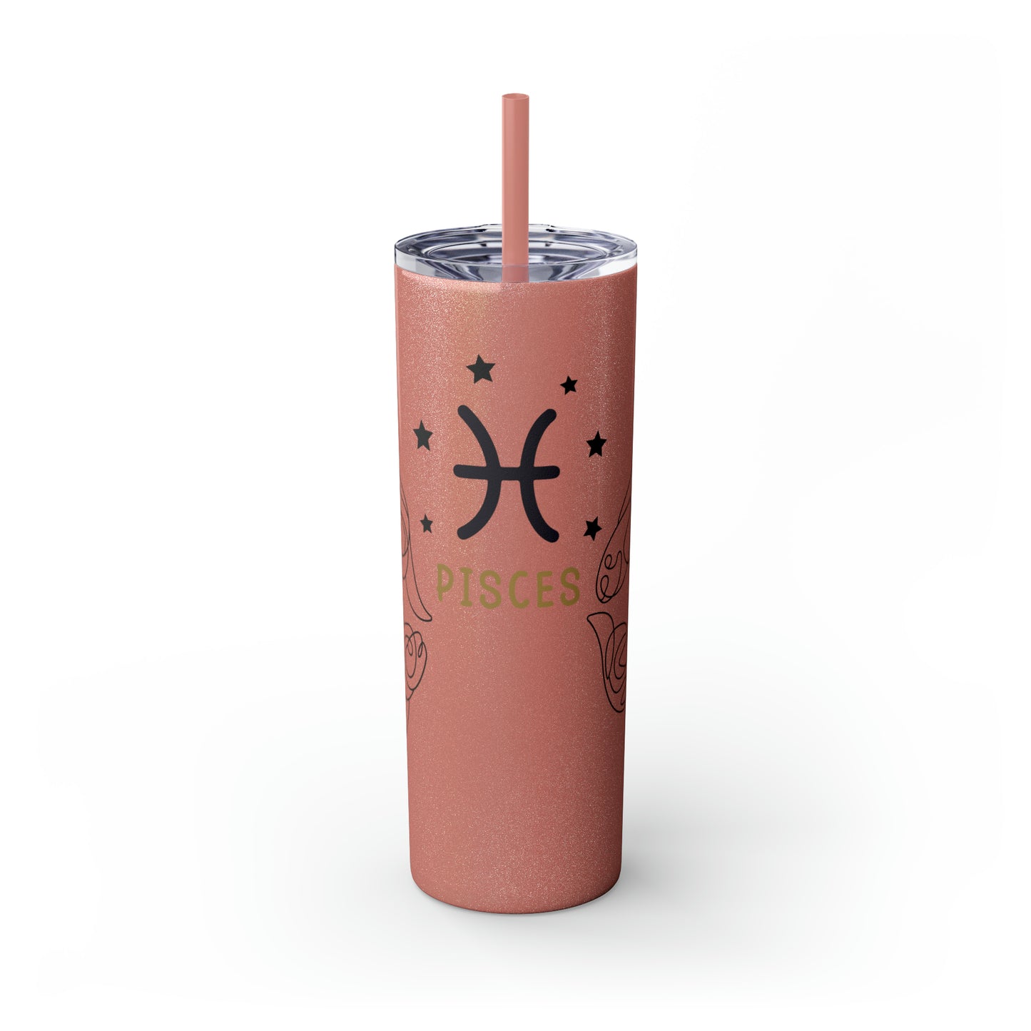 Pisces , Skinny Tumbler with Straw, 20oz