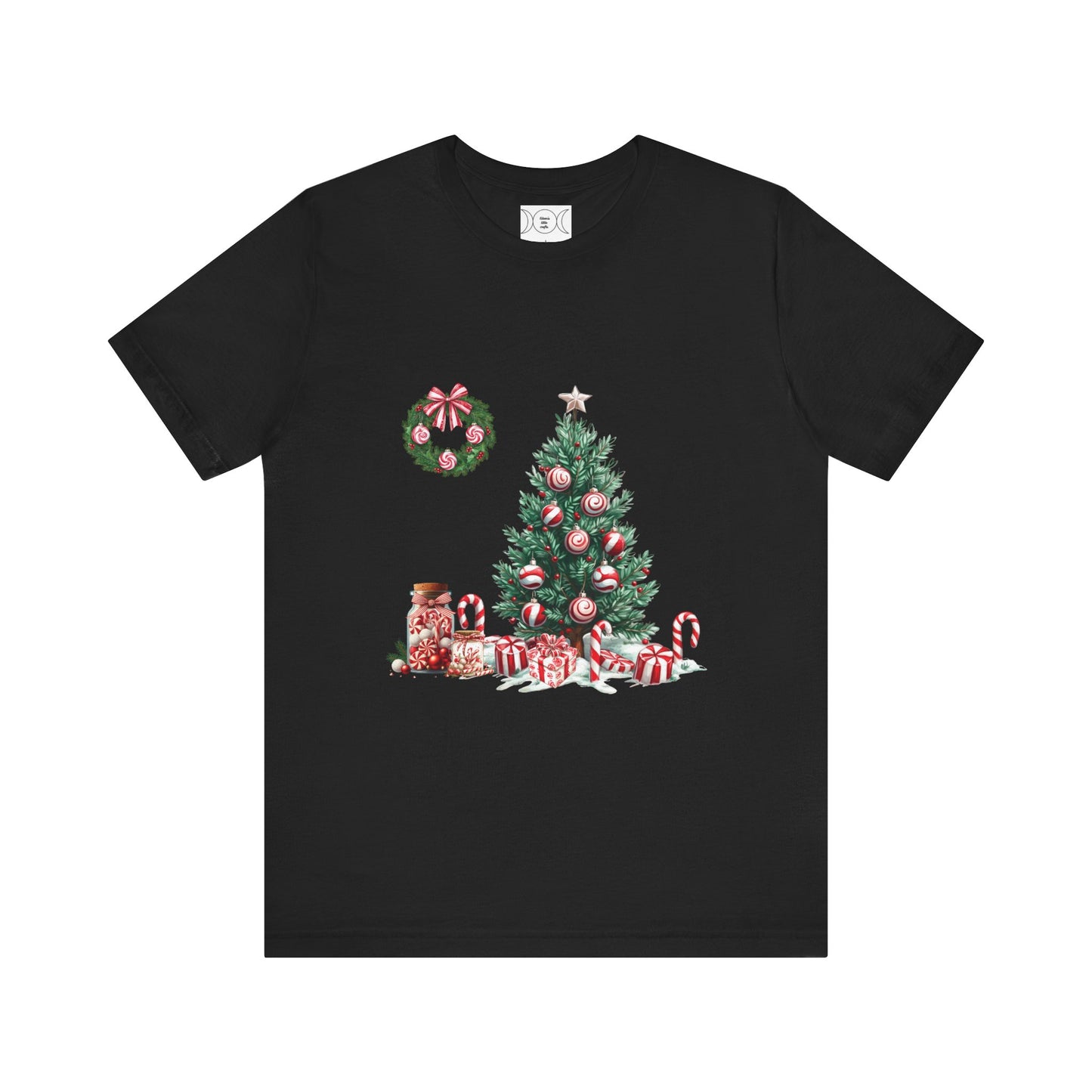 Peppermint Christmas, Unisex Jersey Short Sleeve Tee ( No sleeve design)