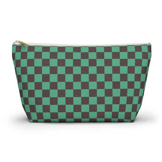 Black & green checkers   Accessory Pouch w T-bottoms