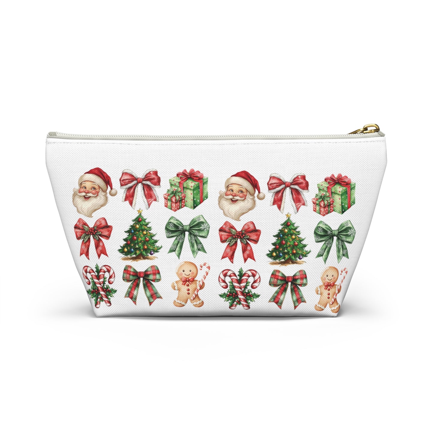 Christmas Football and bows,  Accessory Pouch w T-bottoms