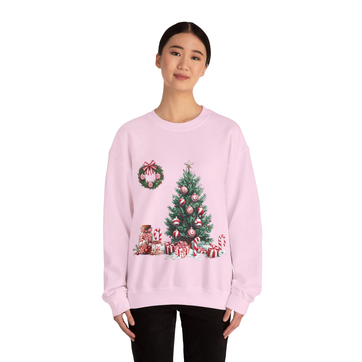 Peppermint Christmas , ™ Crewneck Sweatshirt ( no sleeve design )