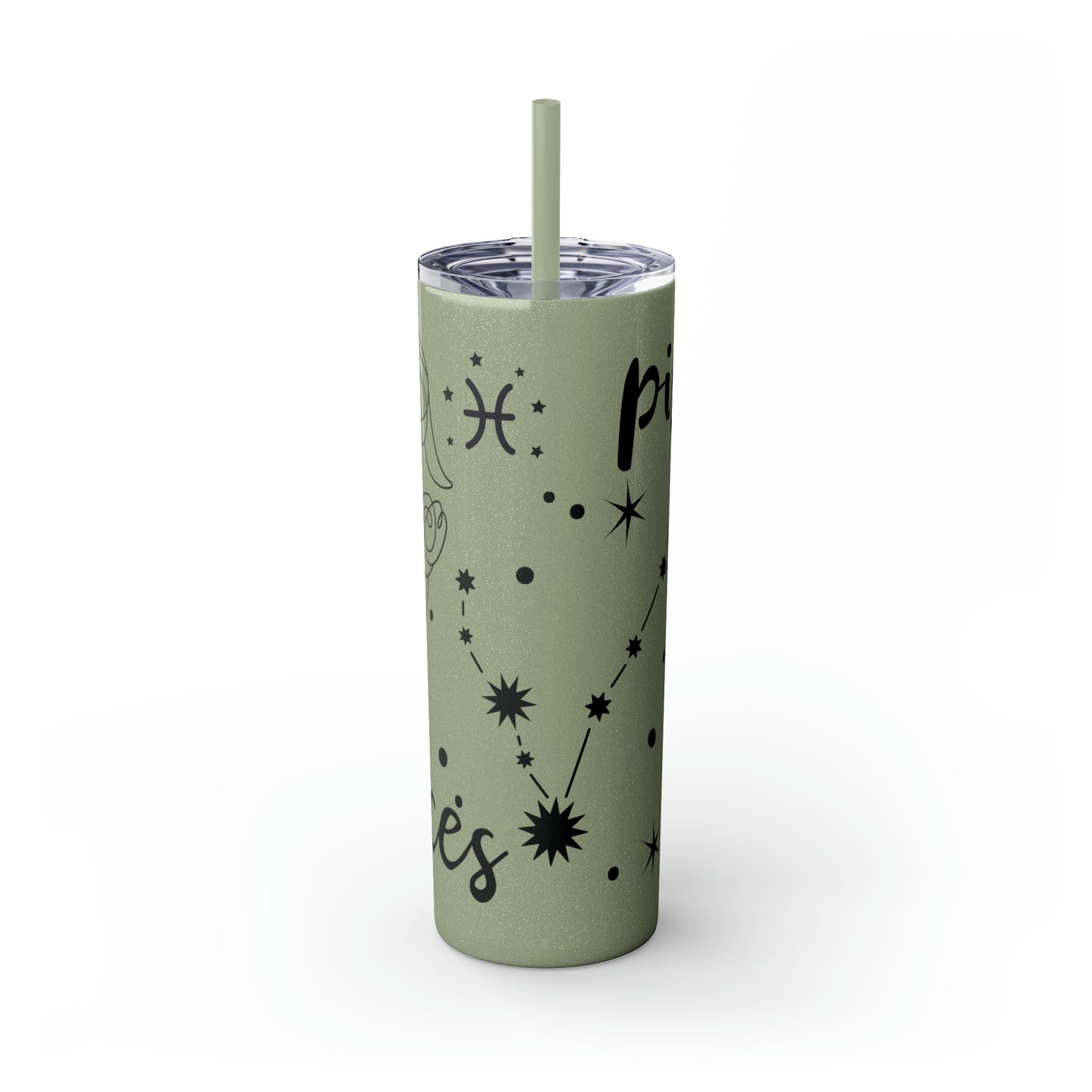 Pisces , Skinny Tumbler with Straw, 20oz