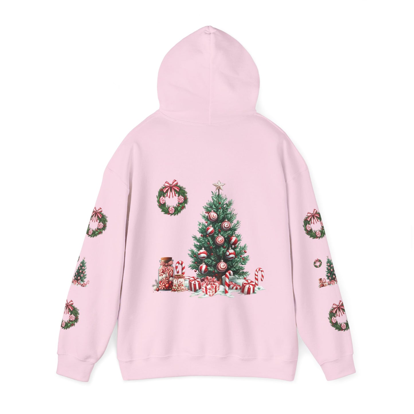 Peppermint Christmas,  Unisex Heavy Blend™ Hooded Sweatshirt (no side arm design)