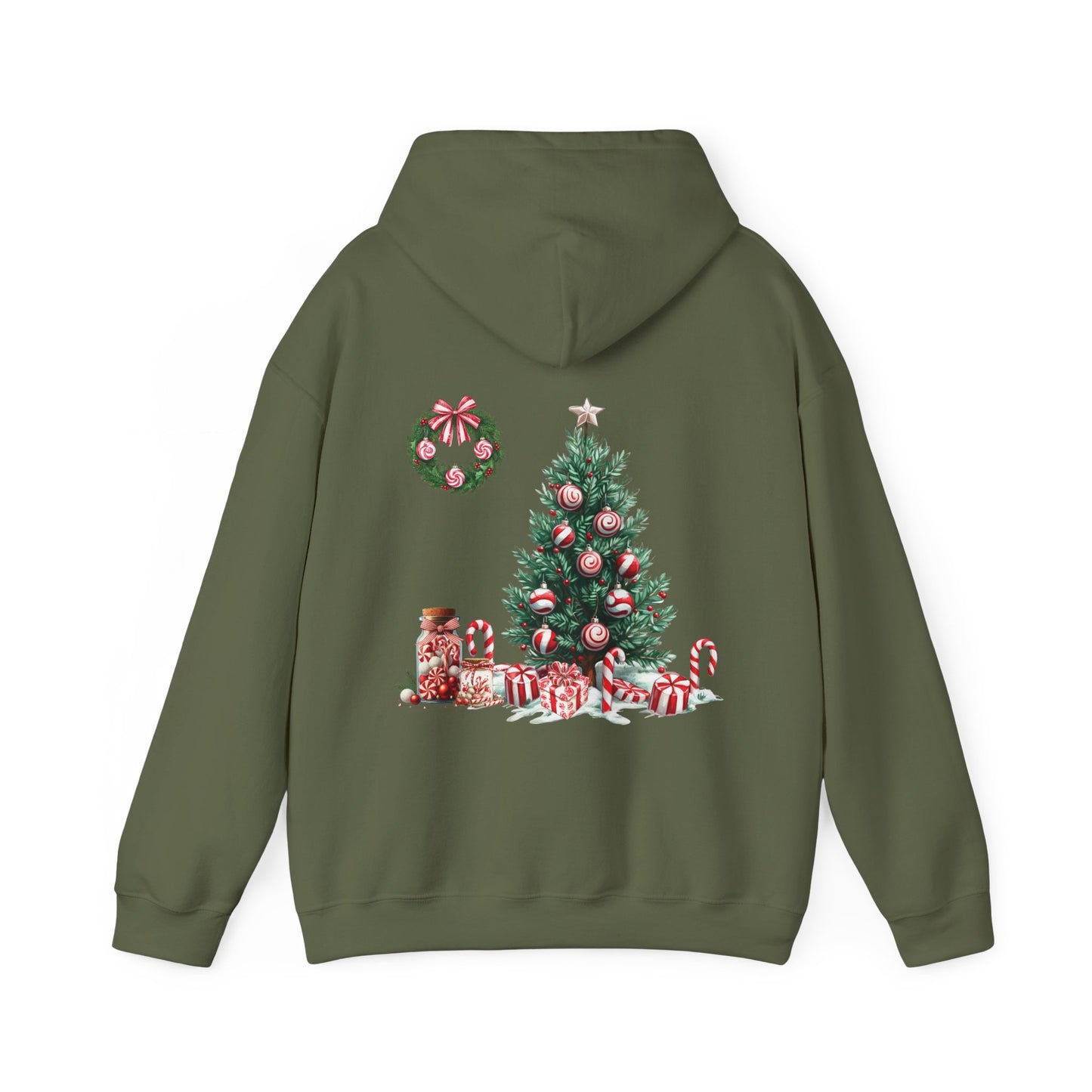 Peppermint Christmas ,  Unisex Heavy Blend™ Hooded Sweatshirt (no side arm design)