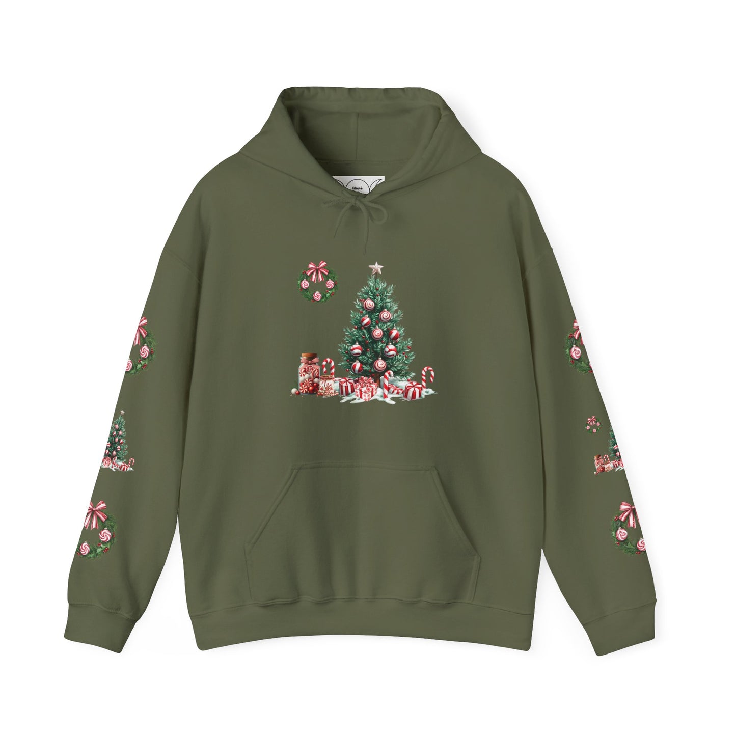 Peppermint Christmas,  Unisex Heavy Blend™ Hooded Sweatshirt (no side arm design)