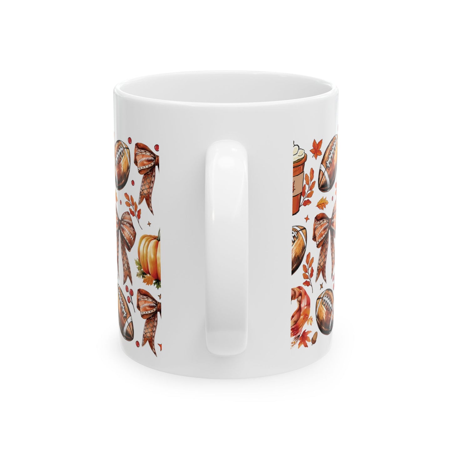 Football and bows, Ceramic Mug 11oz & 15 oz