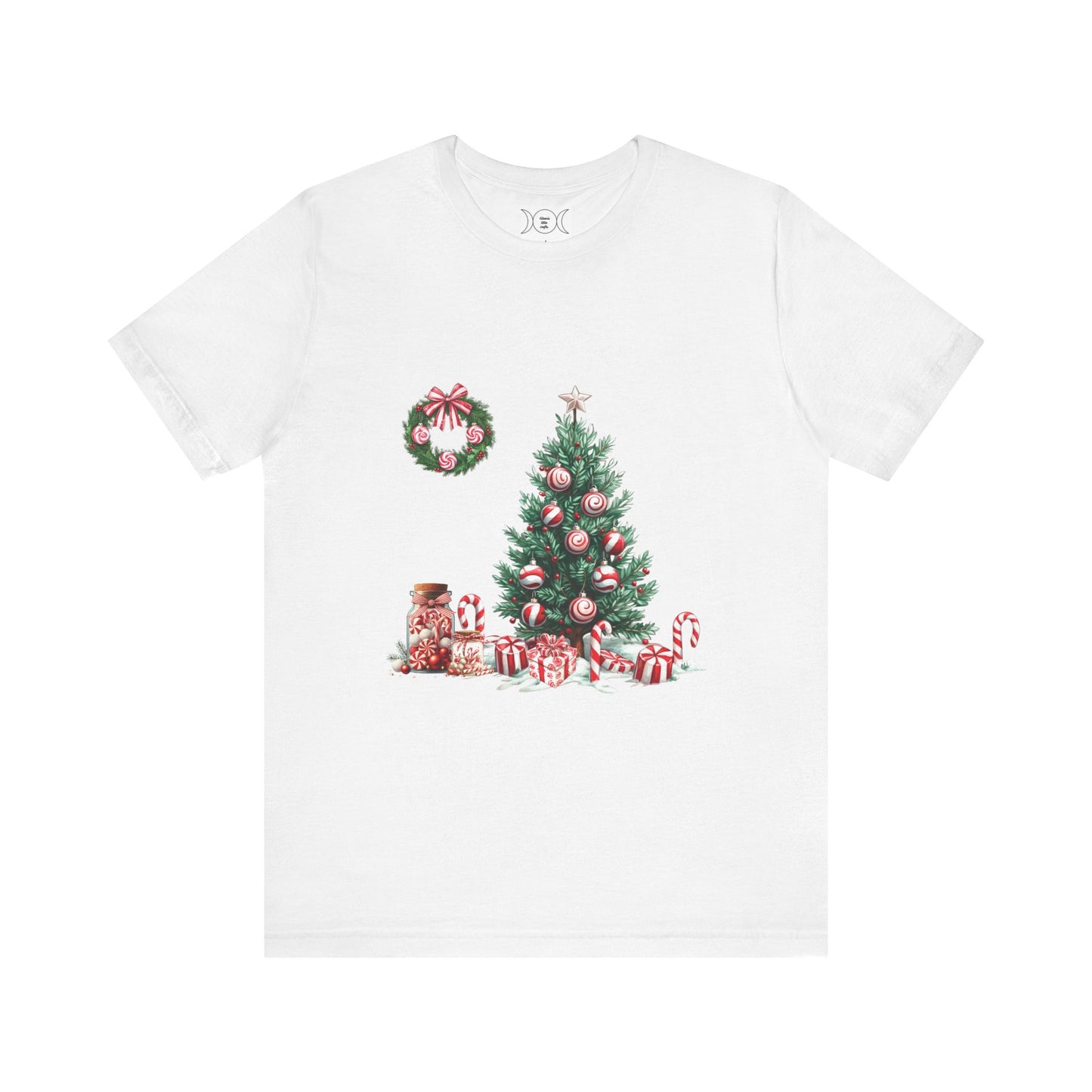 Peppermint Christmas, Unisex Jersey Short Sleeve Tee ( No sleeve design)