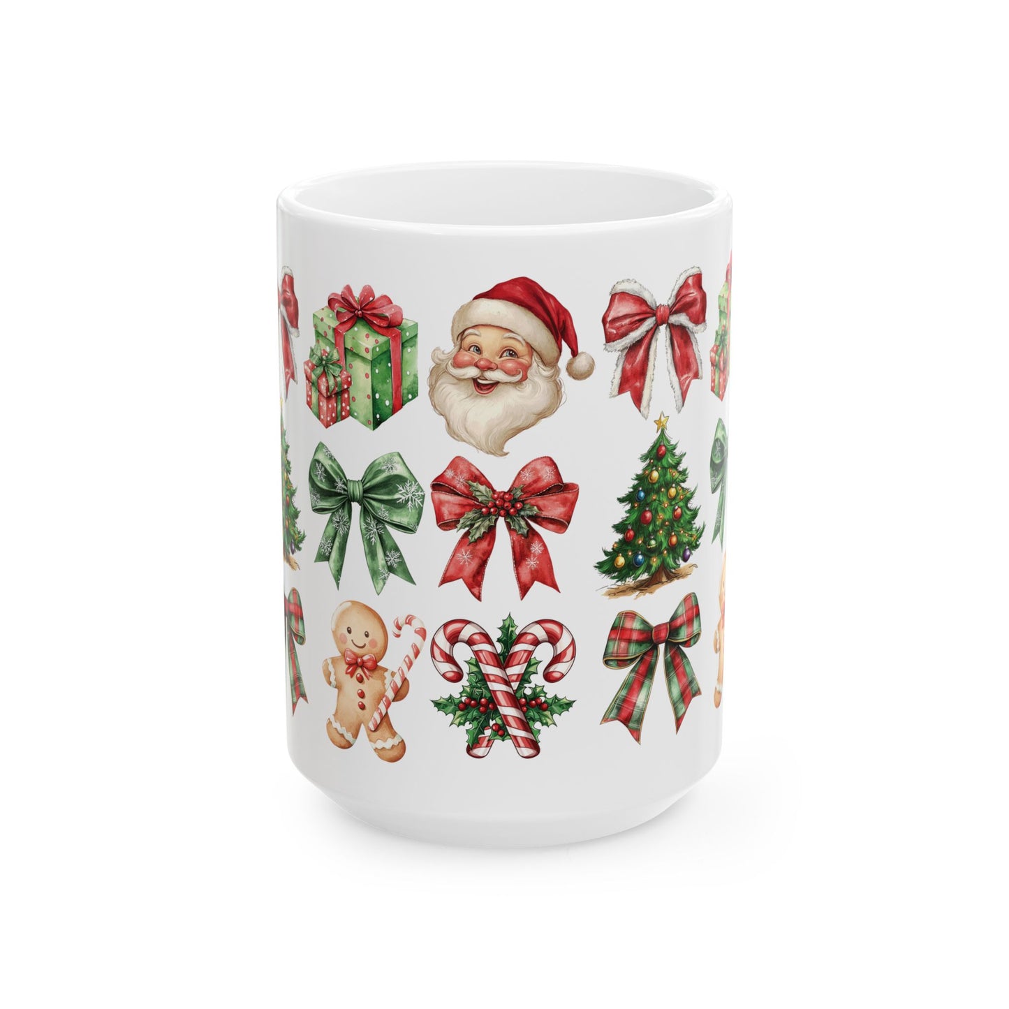 Christmas and bows, Ceramic Mug 11oz & 15 oz