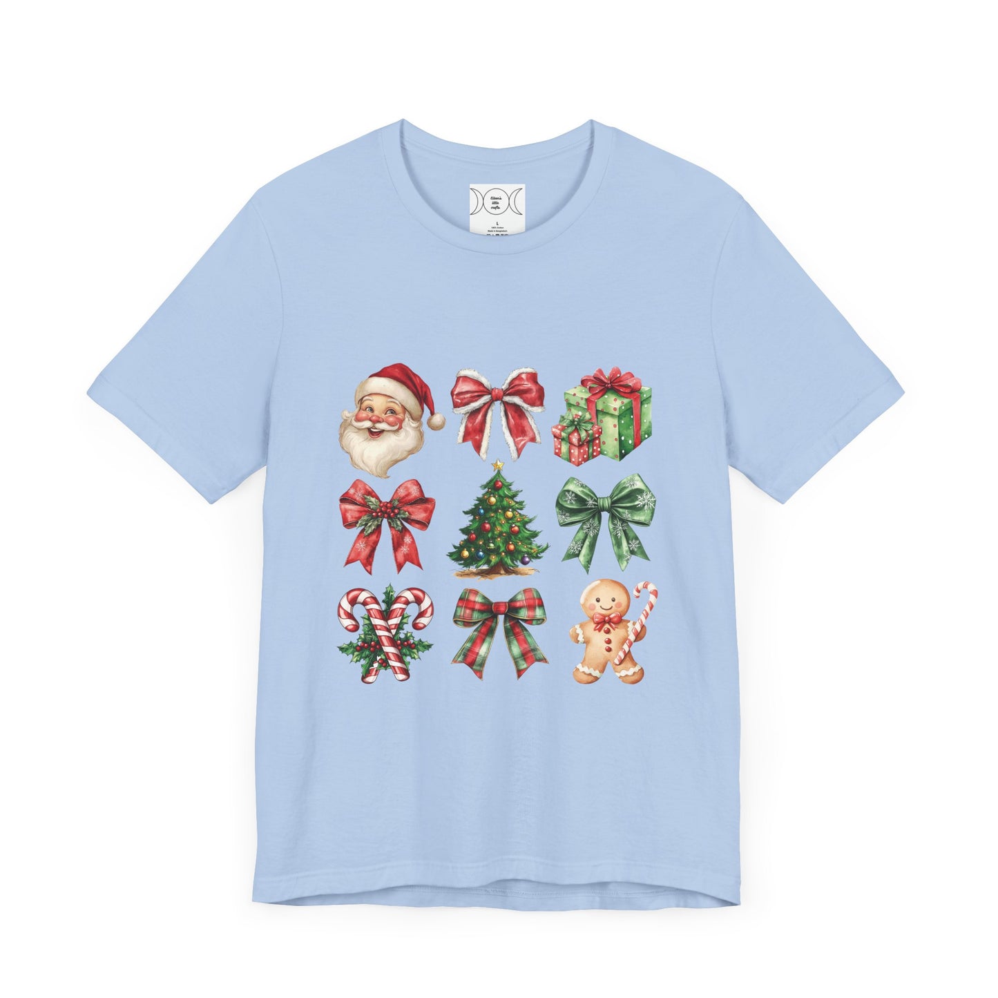 Christmas and bows , Unisex Jersey Short Sleeve Tee ( no sleeve design)