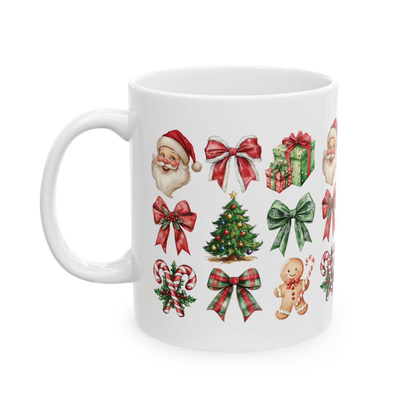 Christmas and bows, Ceramic Mug 11oz & 15 oz