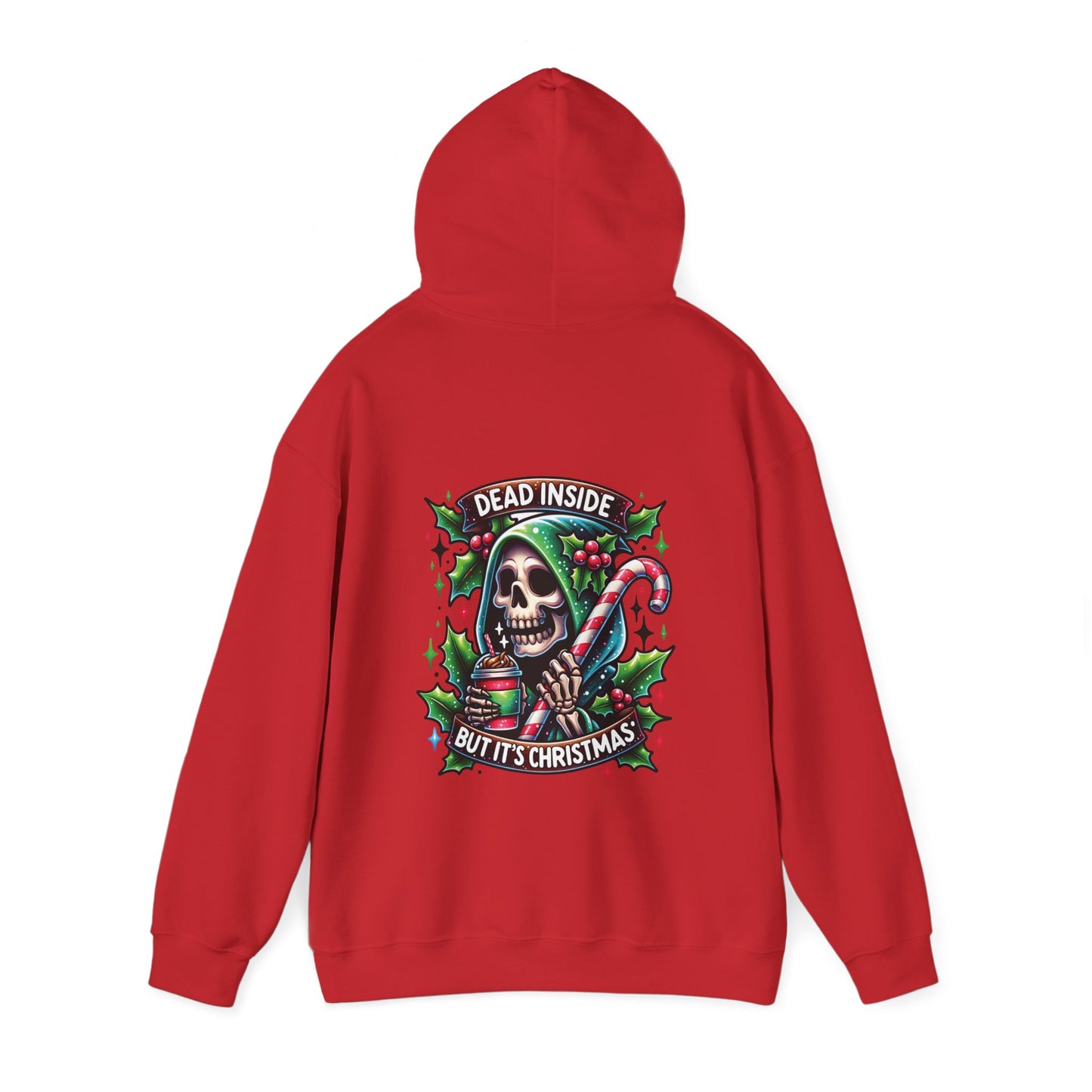 Dead inside but it’s Christmas,  Unisex Heavy Blend™ Hooded Sweatshirt (no sleeve arm design)