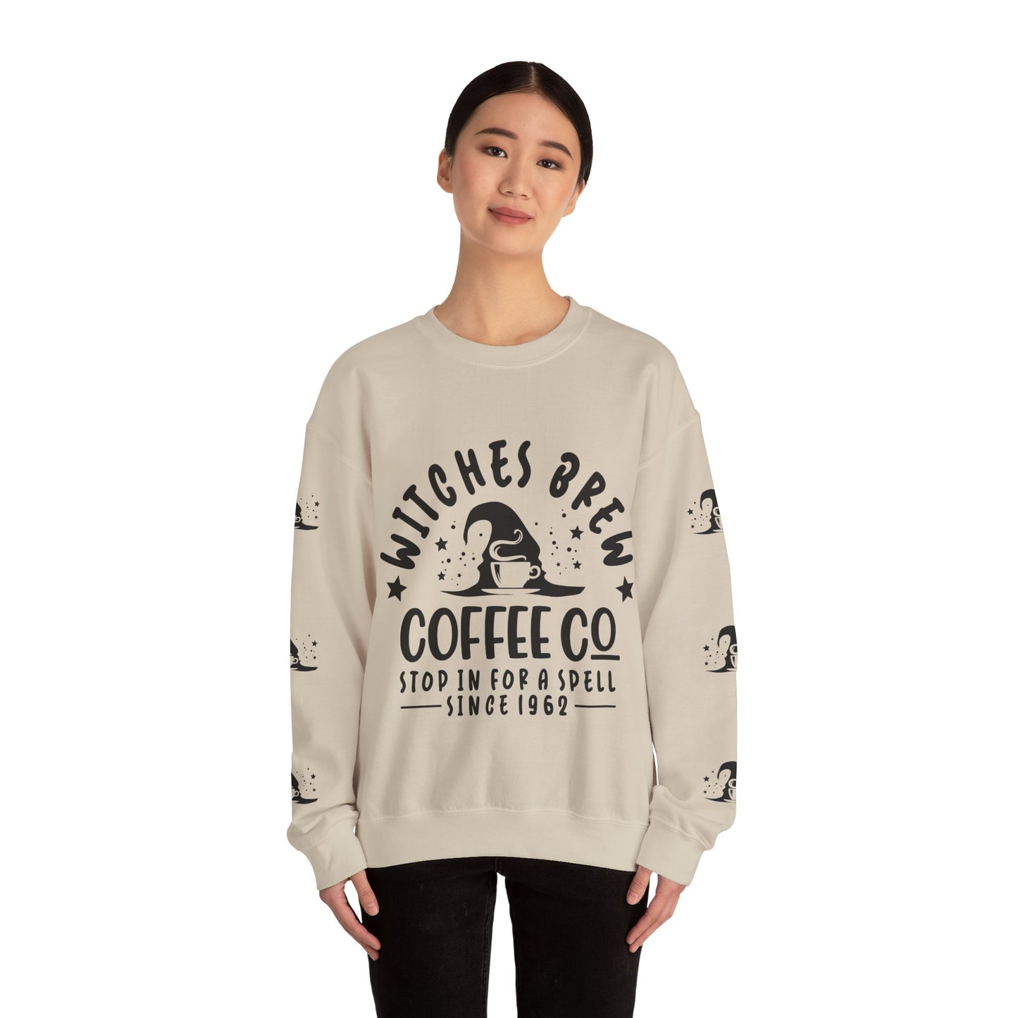 Witch’s brew coffee , ™ Crewneck Sweatshirt ( sleeve design )