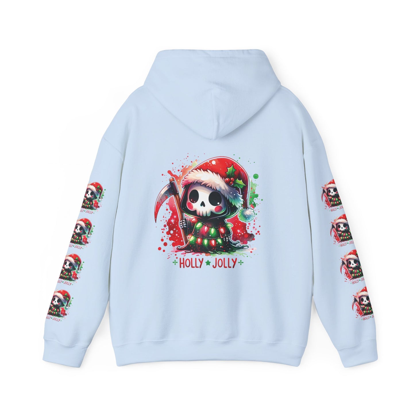 Holly jolly, Unisex Heavy Blend™ Hooded Sweatshirt (no side arm design)