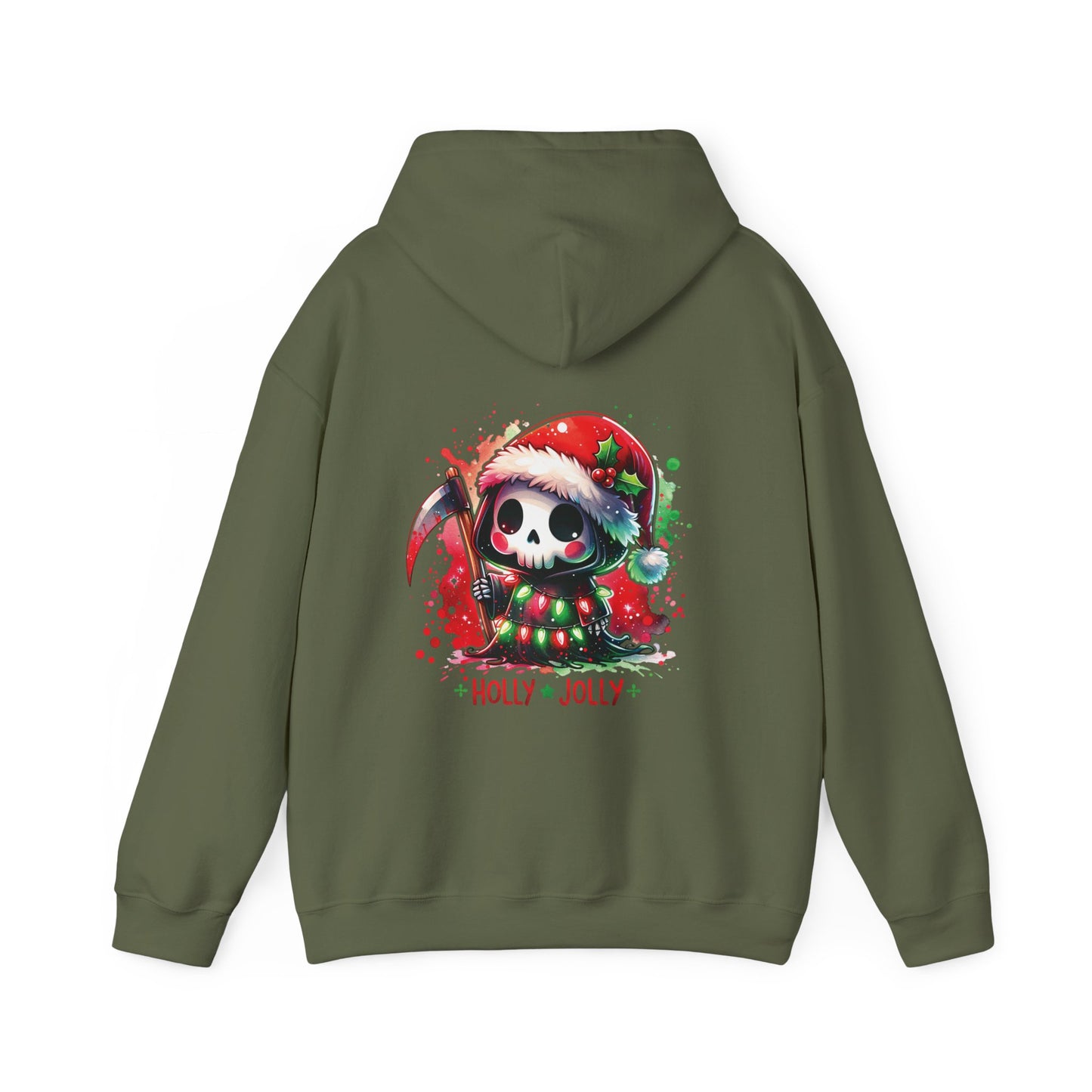 Holly jolly, Unisex Heavy Blend™ Hooded Sweatshirt (no side arm design)